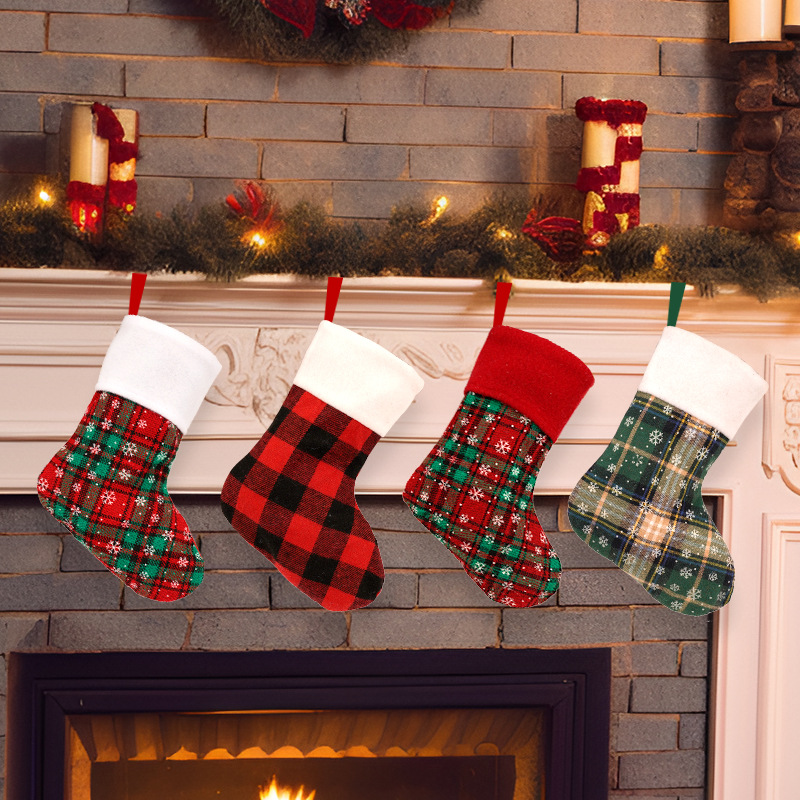 10PCS Christmas Stocking Gift  - Christmas Stocking Hanging 评论和价格