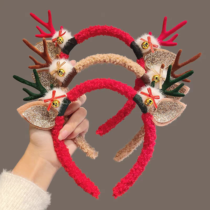 Christmas Headband Plush Reind - Reindeer Antlers Headband 评论和价格