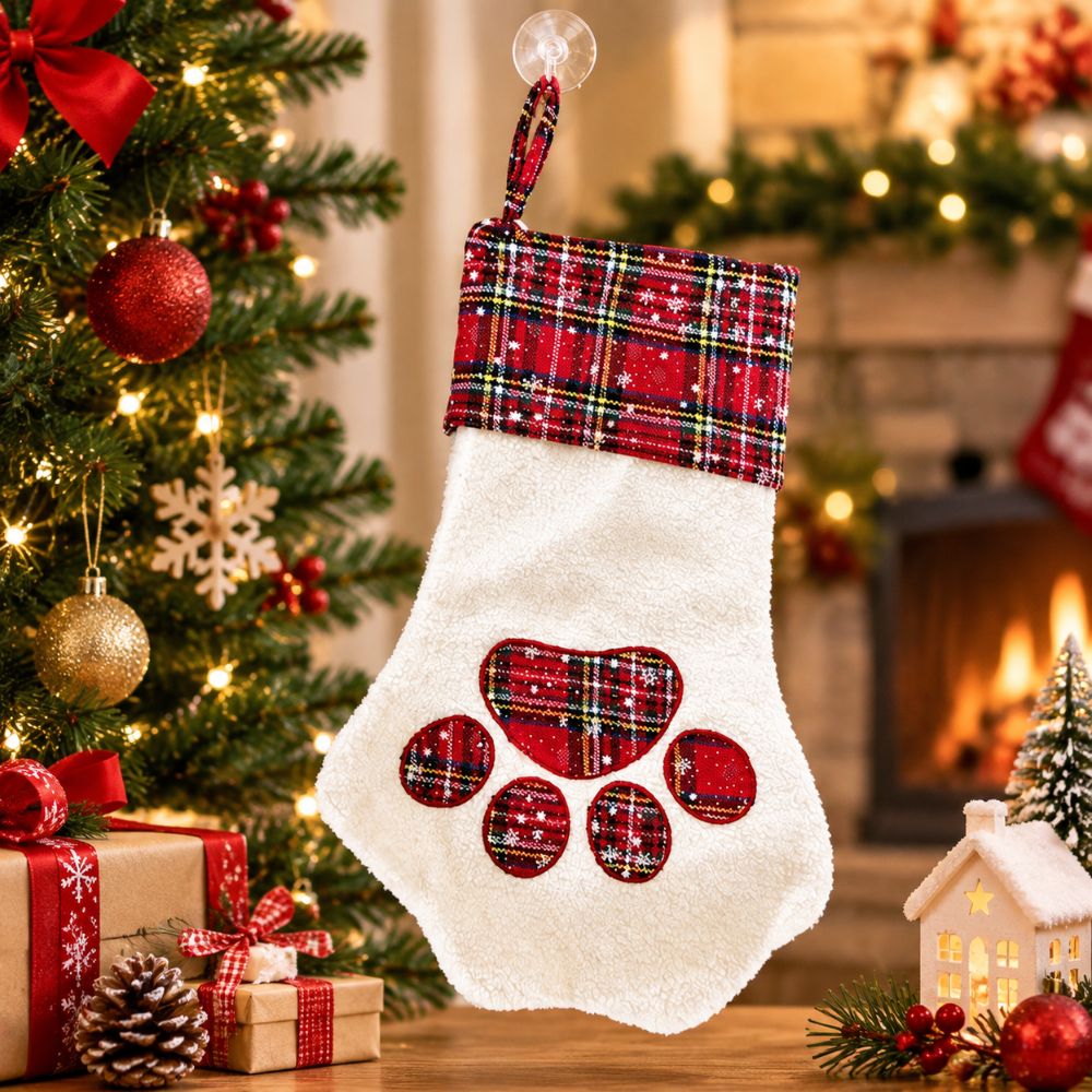 Xmas Gifts Paw Print Christmas - Christmas Stocking Hanging 评论和价格