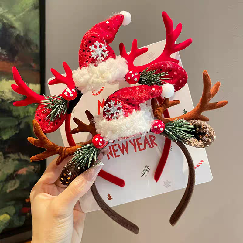 Christmas Headband Cute Reinde - Reindeer Antlers Headband 评论和价格