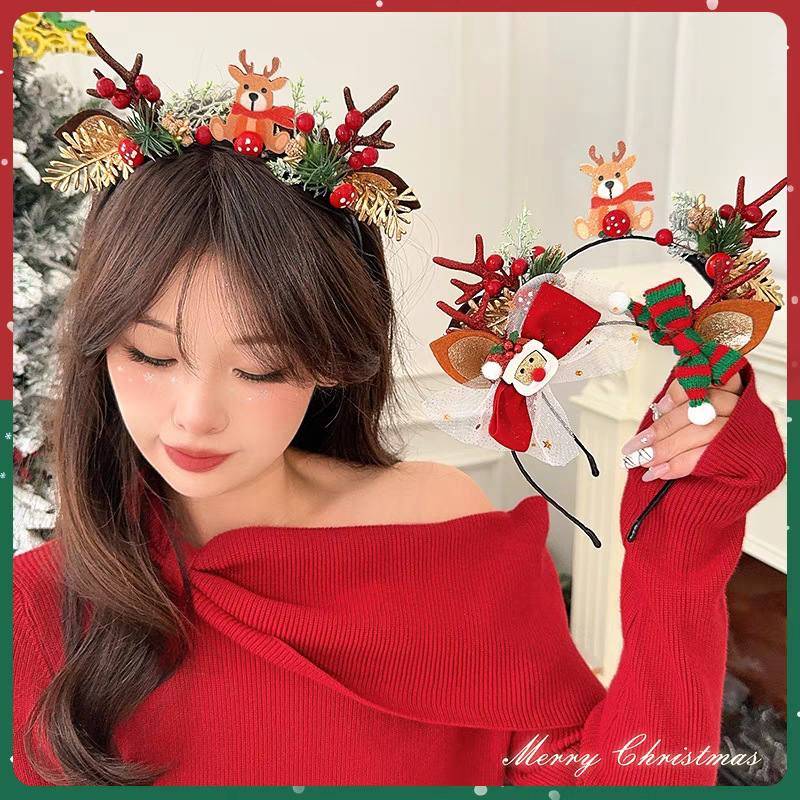 Christmas Headband Cute Reinde - Reindeer Antlers Headband 评论和价格