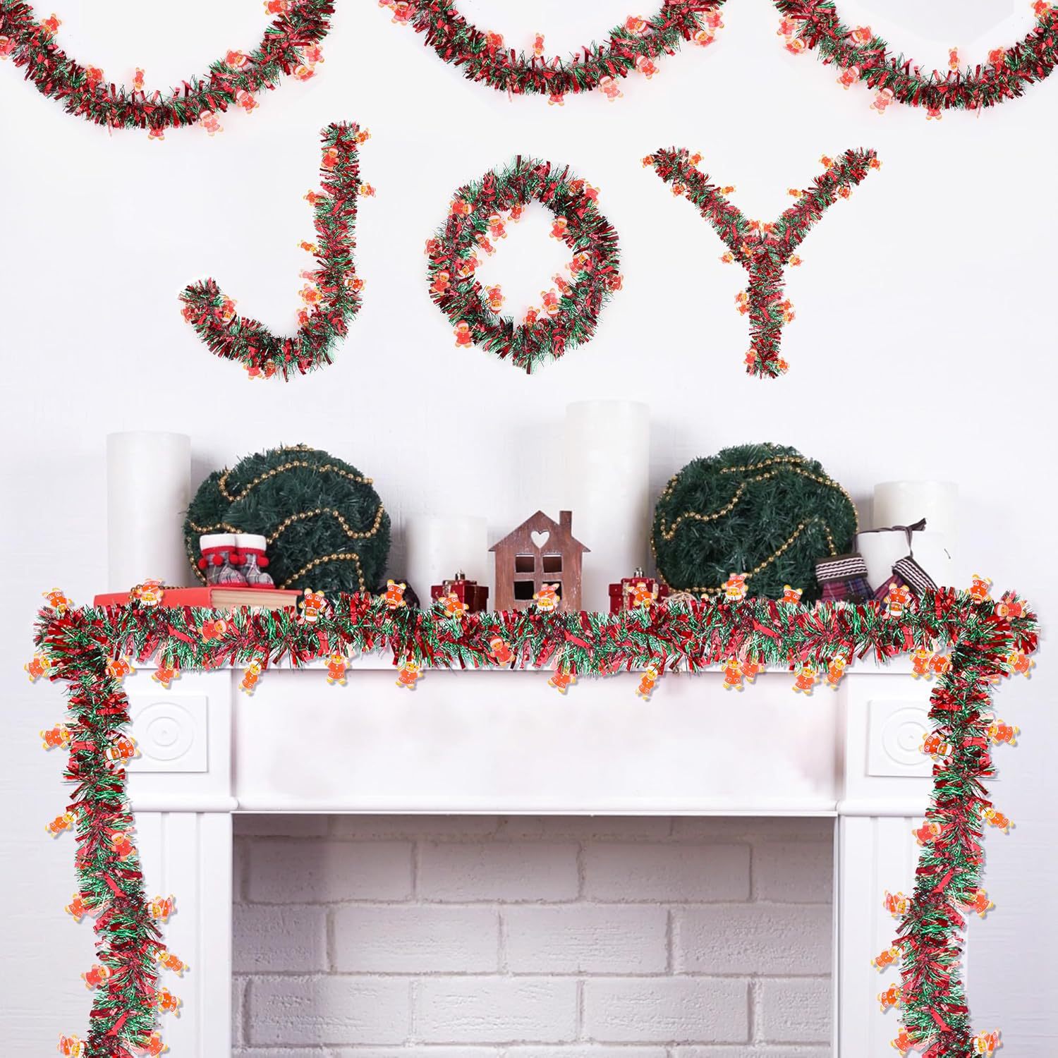 1--10PCS Festive Tinsel Garlan - Tinsel Garland Decoration 评论和价格