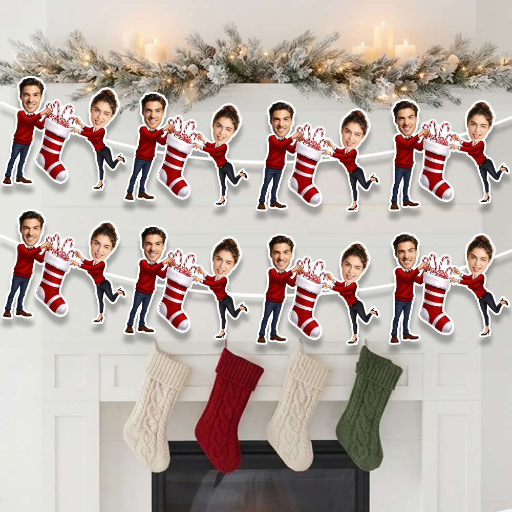 8/16/24PC Custom Photo Christm - Christmas Stocking Hanging 评论和价格