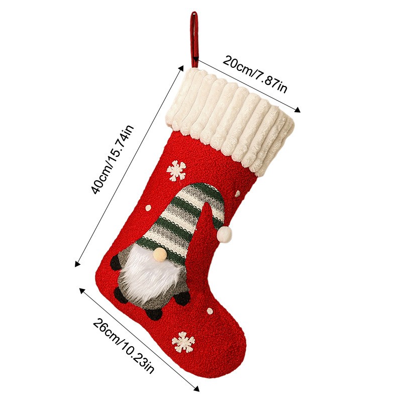 Large Faceless Old Man Christm - Christmas Stocking Hanging 评论和价格